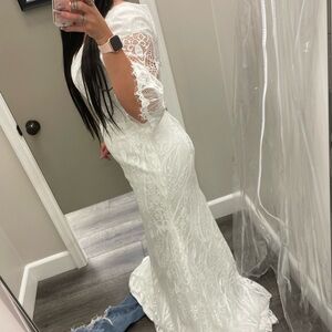 Elegant White Lace Gown